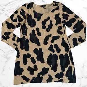 INC Leopard Print Sequin Sweater Dress